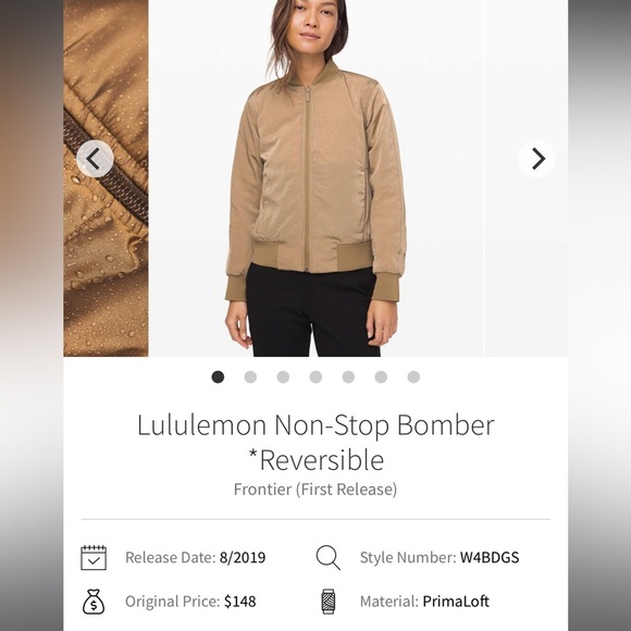 Women’s Lululemon Non-Stop Bomber *Reversible | Size 6 - Picture 2 of 13